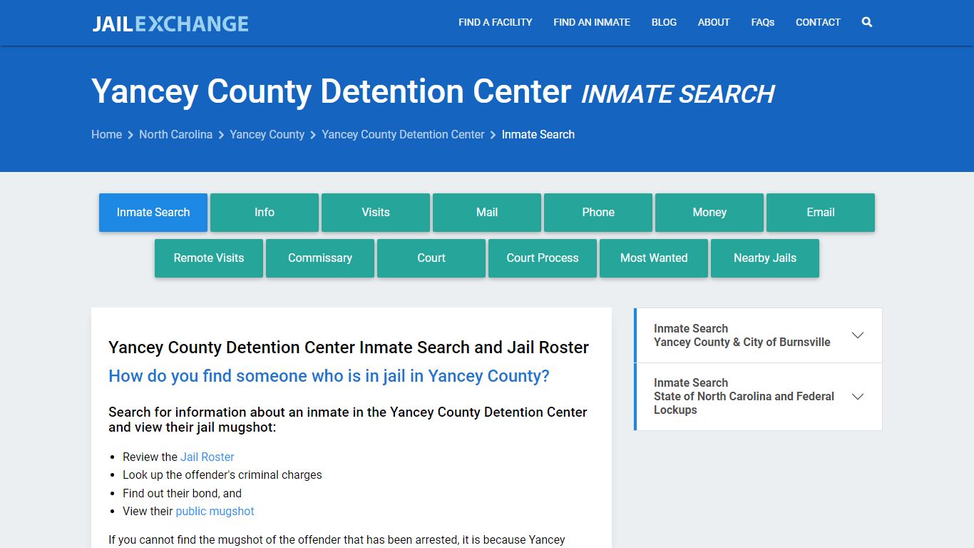 Yancey County Detention Center Inmate Search - Jail Exchange